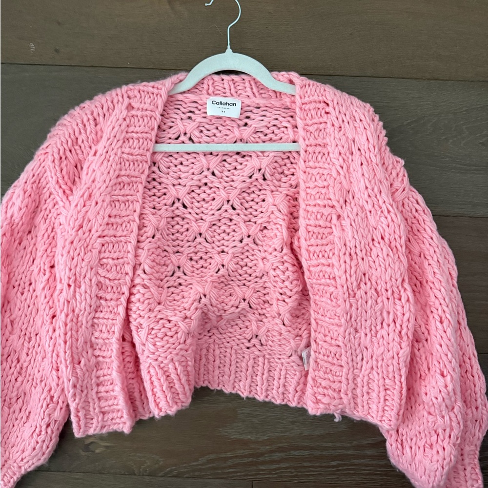 Callahan Soft Pink Open-Front Cardigan